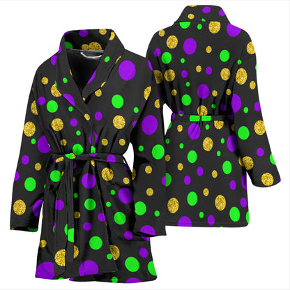 Mardi Gras Pattern Print Design 07 Women Bathrobe