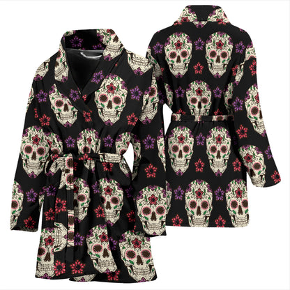 Sugar Skull Print Design LKS304 Women Bathrobe
