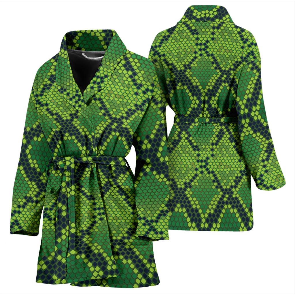Python Green Pattern Print Design A01 Women Bathrobe