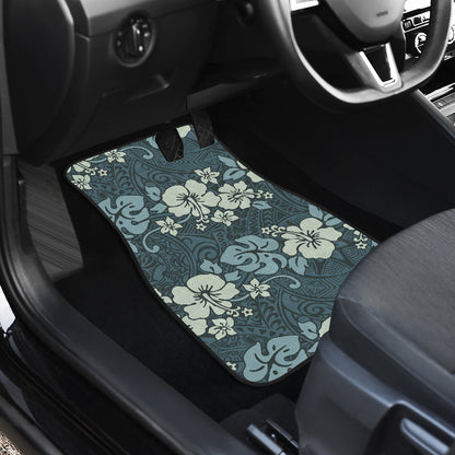 Flower Hawaiian Hibiscus Style Print Pattern Car Floor Mats Front Back