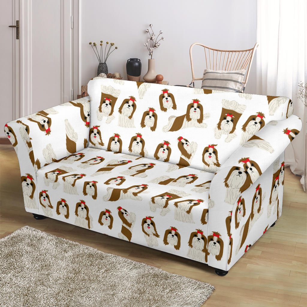 Shih Tzu Print Design LKS302 Loveseat Couch Slipcover