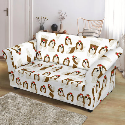 Shih Tzu Print Design LKS302 Loveseat Couch Slipcover