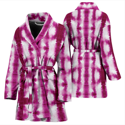 Tie Dye Dark Pink Print Design LKS303 Women Bathrobe