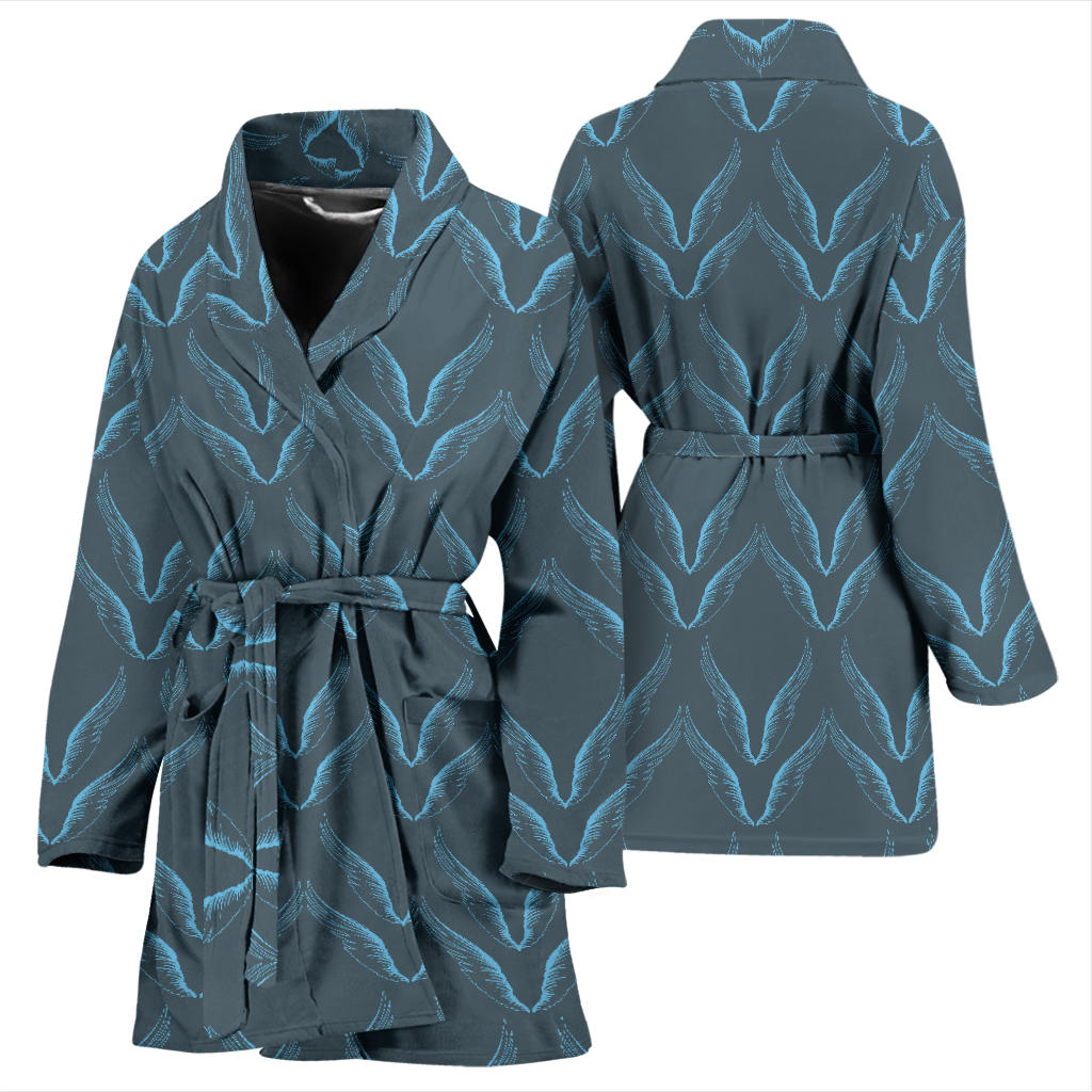 Angel Wings Pattern Print Design 04 Women Bathrobe
