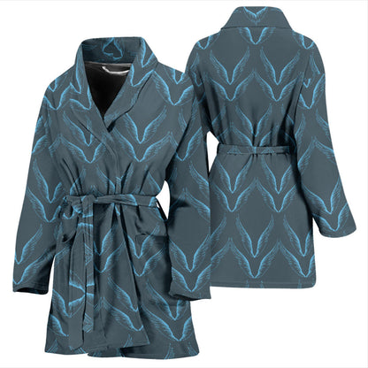 Angel Wings Pattern Print Design 04 Women Bathrobe
