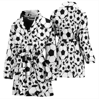 Soccer Ball Print Design LKS301 Women Bathrobe
