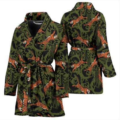 Tiger Pattern Print Design LKS303 Women Bathrobe