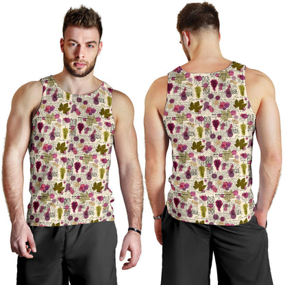 Wine Style Design Print Men Tank Top