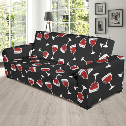 Wine Glass Print Design LKS303 Sofa Slipcover