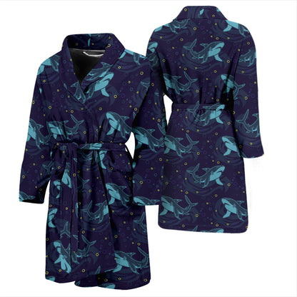 Shark Print Design LKS306 Men Bathrobe