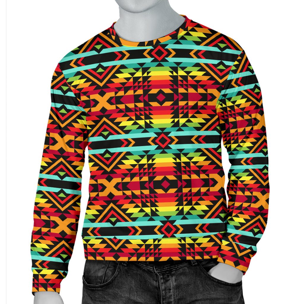 Kente Red Design African Print Men Long Sleeve Sweatshirt