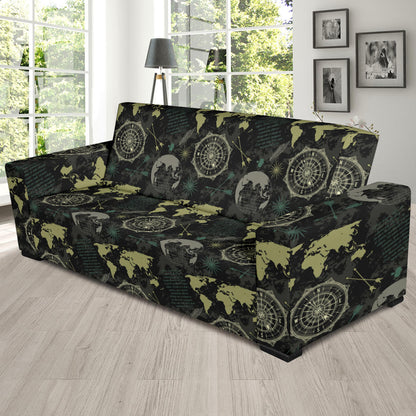 World Map Print Design LKS303 Sofa Slipcover
