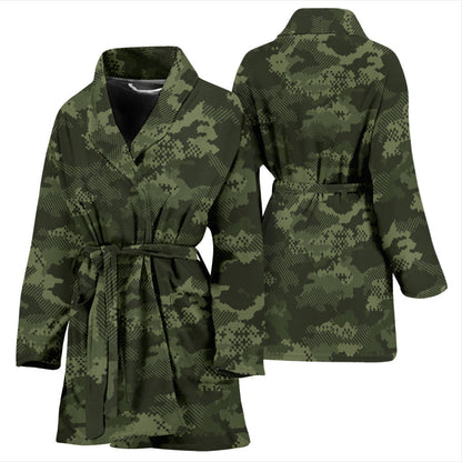 Army Camouflage Pattern Print Design 02 Women Bathrobe