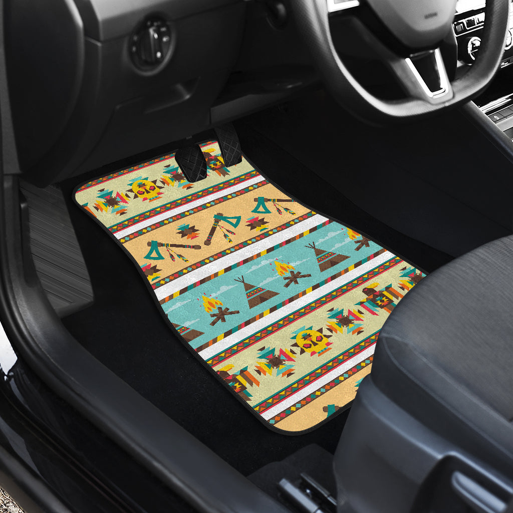 American indian Life Pattern Car Floor Mats Front Back