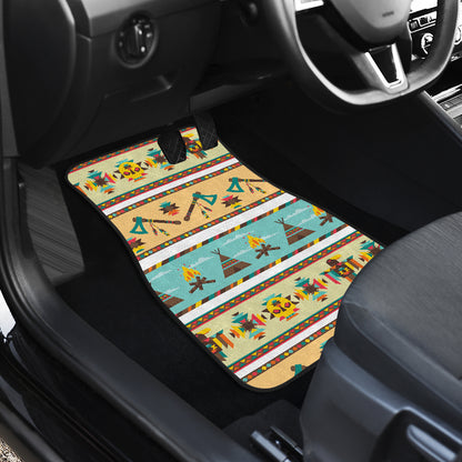 American indian Life Pattern Car Floor Mats Front Back