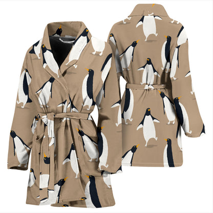 Penguin Pattern Print Design A01 Women Bathrobe