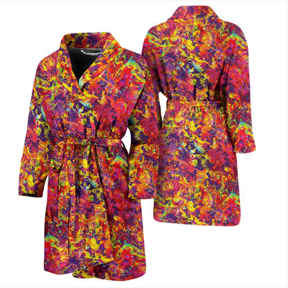 Splatter Print Design LKS303 Men Bathrobe