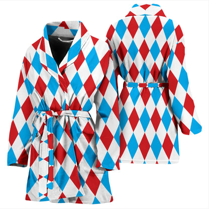 Harlequin Print Design LKS402 Women Bathrobe