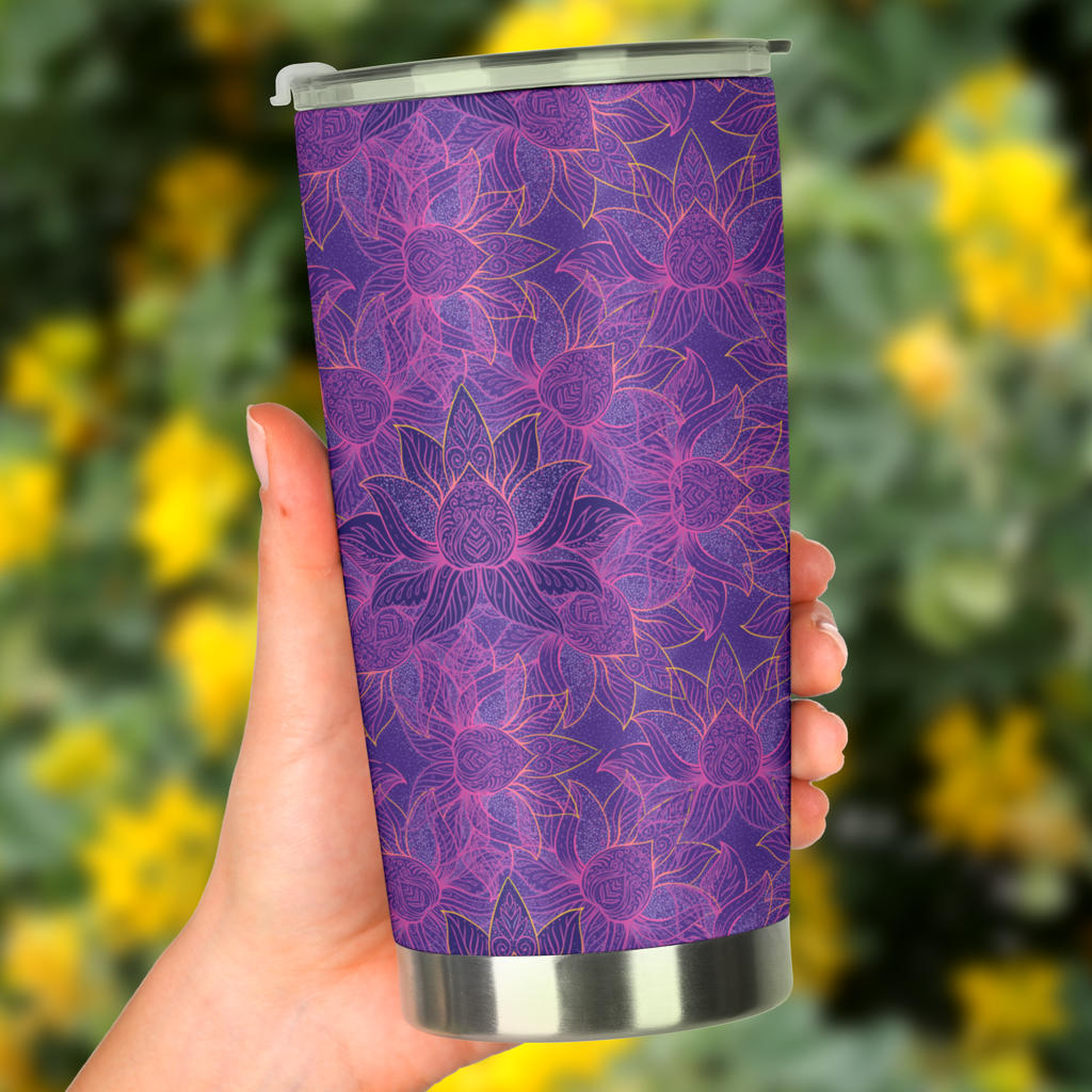 Bohemian Lotus Mandala Style Tumbler