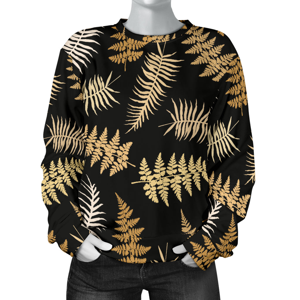 Fern Leave Bright Print Pattern Women Long Sleeve Sweatshirt