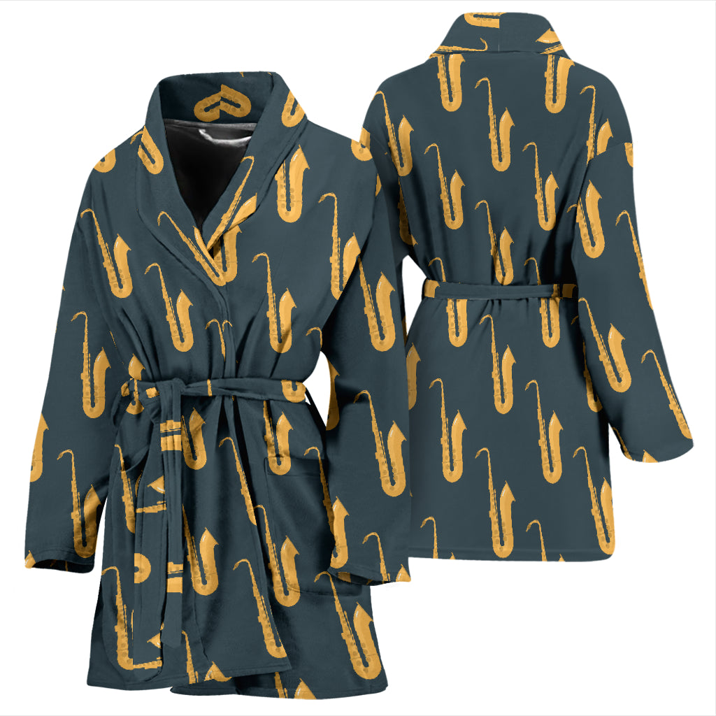 Saxophone Print Design LKS401 Women Bathrobe