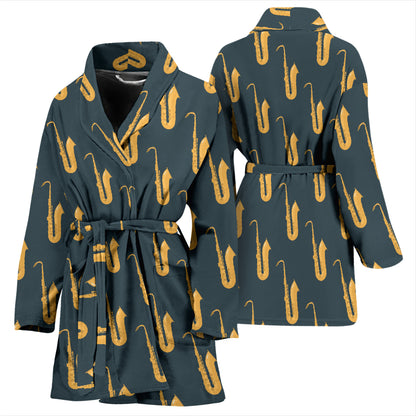 Saxophone Print Design LKS401 Women Bathrobe