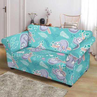 Sloth Print Design LKS309 Loveseat Couch Slipcover