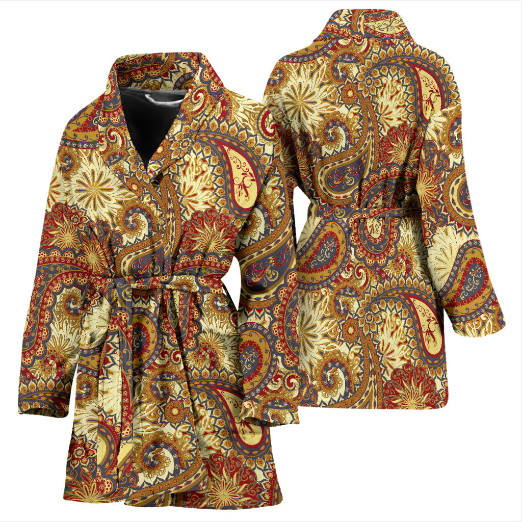 Boho Pattern Print Design 08 Women Bathrobe