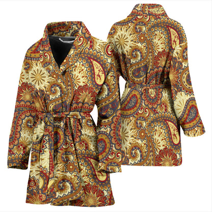 Boho Pattern Print Design 08 Women Bathrobe