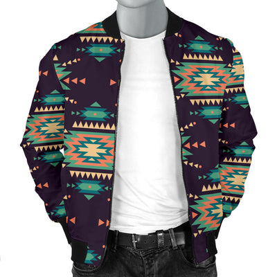 Navajo Geometric Style Print Pattern Men Bomber Jacket