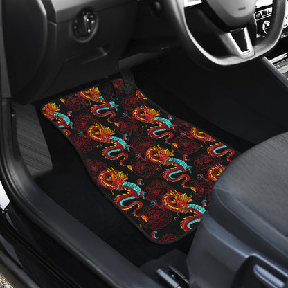 Chinese Dragons and Peonies Design Car Floor Mats Front Back