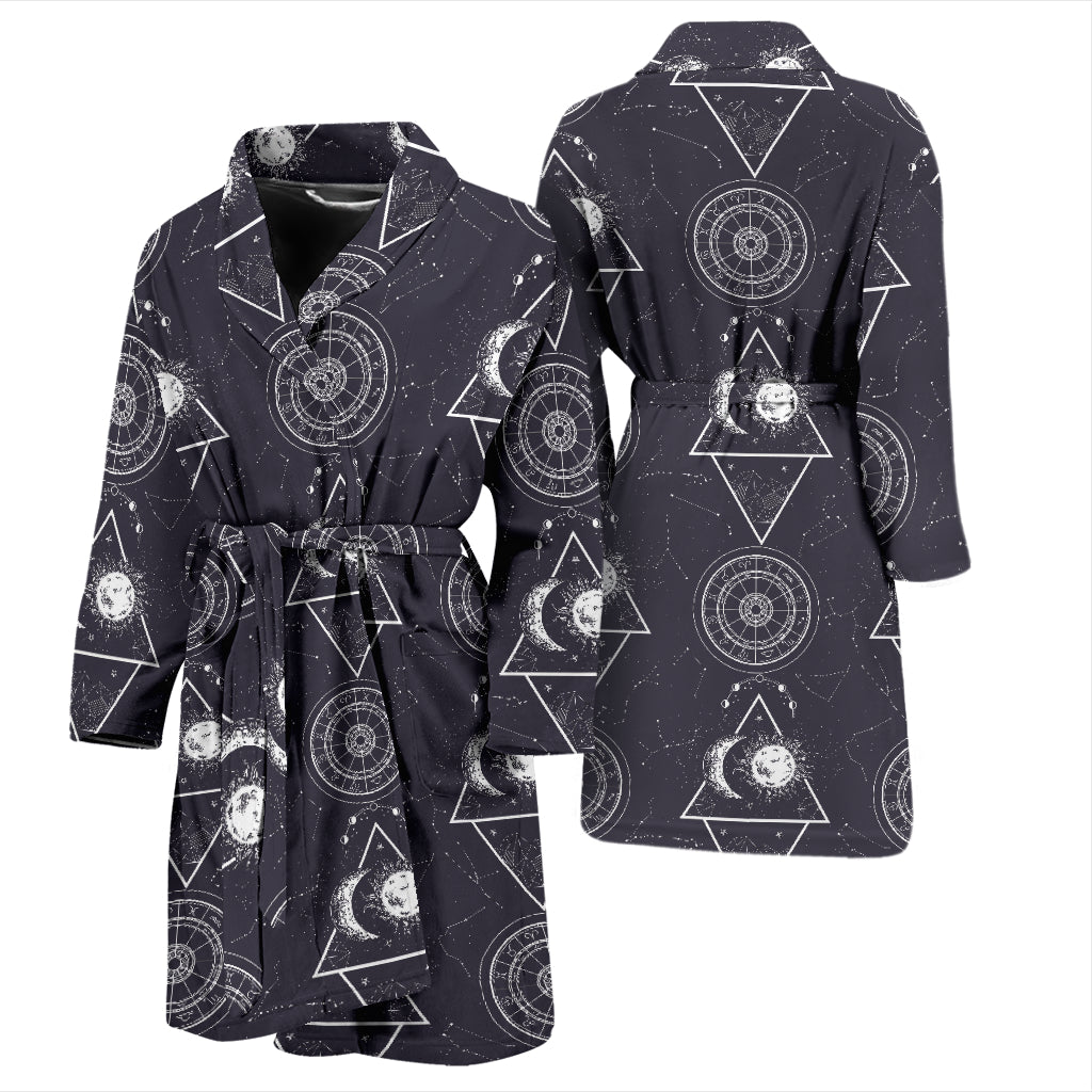 Sun Moon Print Design LKS309 Men Bathrobe