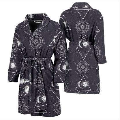 Sun Moon Print Design LKS309 Men Bathrobe