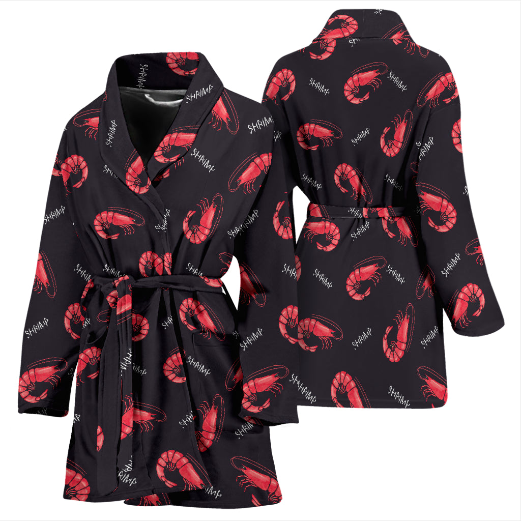 Shrimp Print Design LKS302 Women Bathrobe