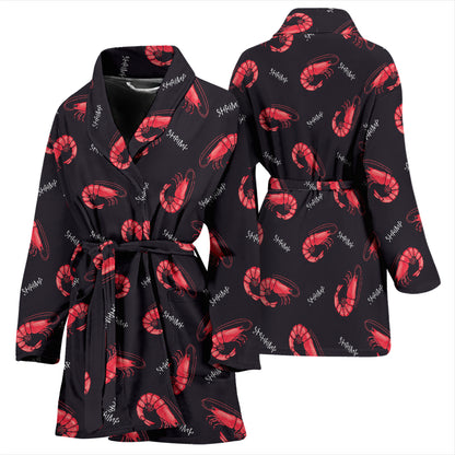 Shrimp Print Design LKS302 Women Bathrobe