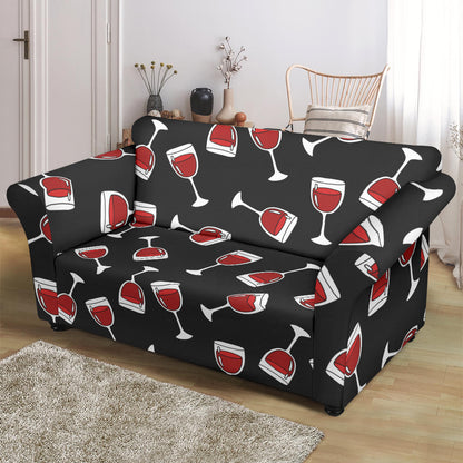 Wine Glass Print Design LKS303 Loveseat Couch Slipcover