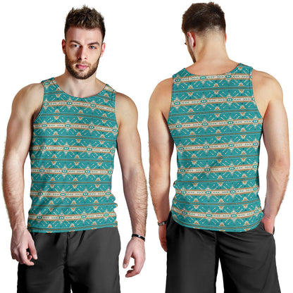 Southwest Native Design Themed Print Men Tank Top
