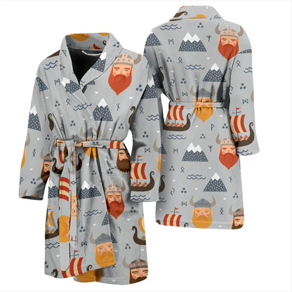 Vikings Print Design LKS307 Men Bathrobe