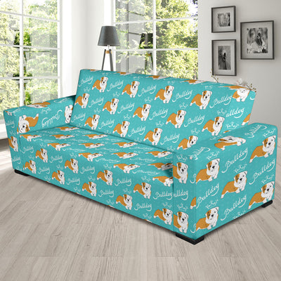 Bulldogs Pattern Print Design 05 Sofa Slipcover