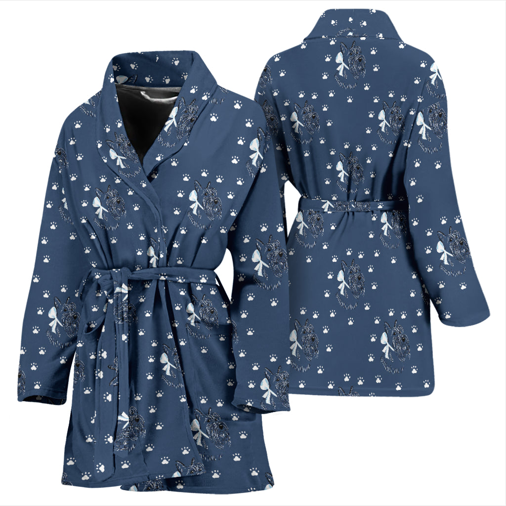 Scottish Terriers Print Design LKS307 Women Bathrobe