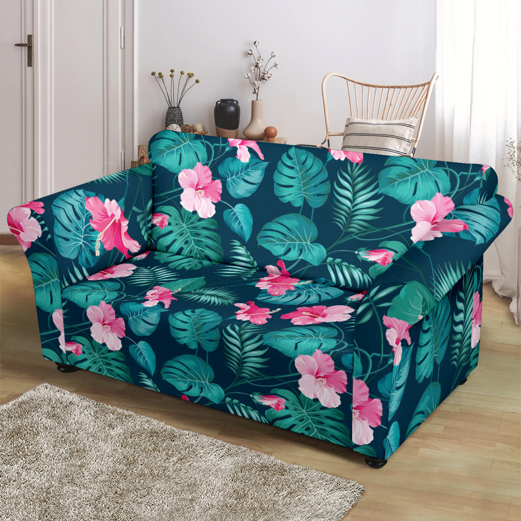 Summer Floral Print Design LKS301 Loveseat Couch Slipcover