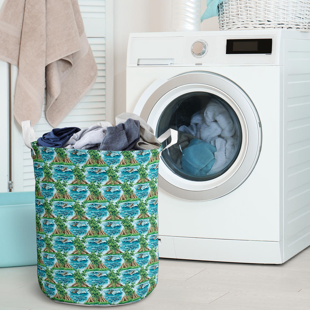 Palm Tree Hawaiian Themed Design Print Laundry Basket