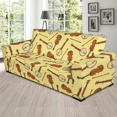 Banjo Violin Pattern Print Design 01 Sofa Slipcover