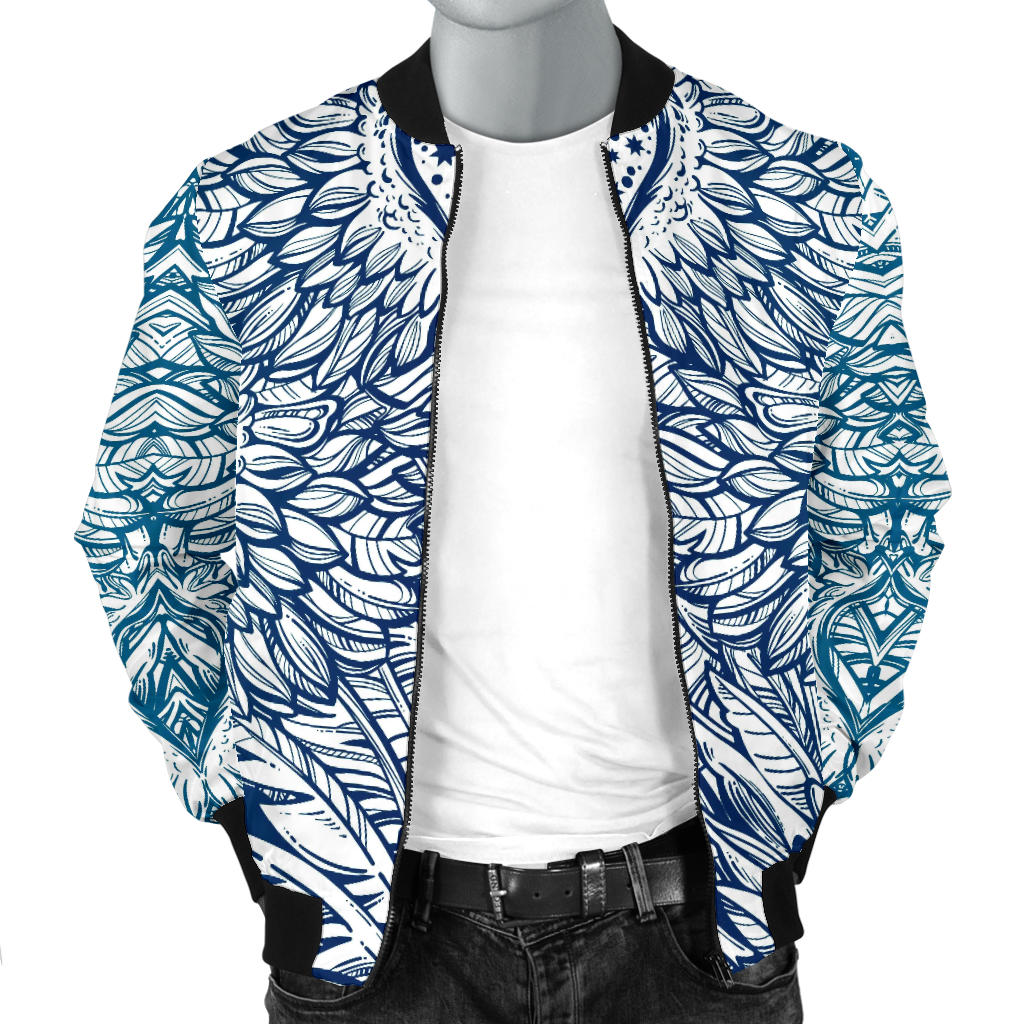 Angel Wings Boho Design Themed Print Men Bomber Jacket