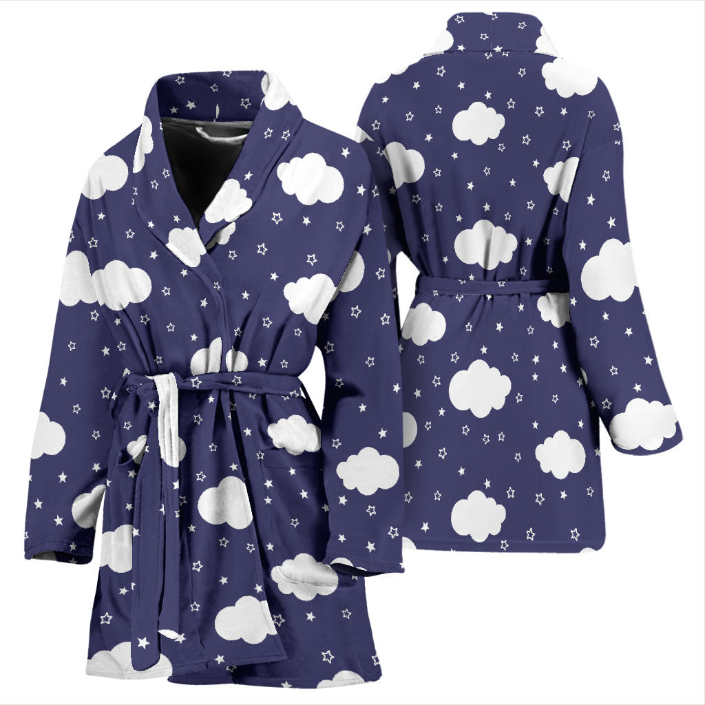 Cloud Pattern Print Design 03 Women Bathrobe