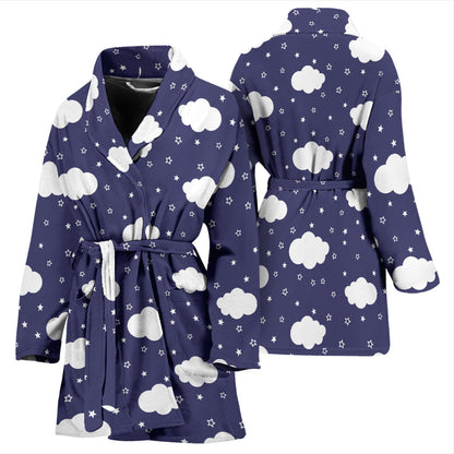 Cloud Pattern Print Design 03 Women Bathrobe