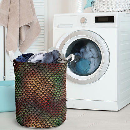 Snake Skin Colorful Print Laundry Basket