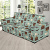 Coffee Pattern Print Design 04 Sofa Slipcover