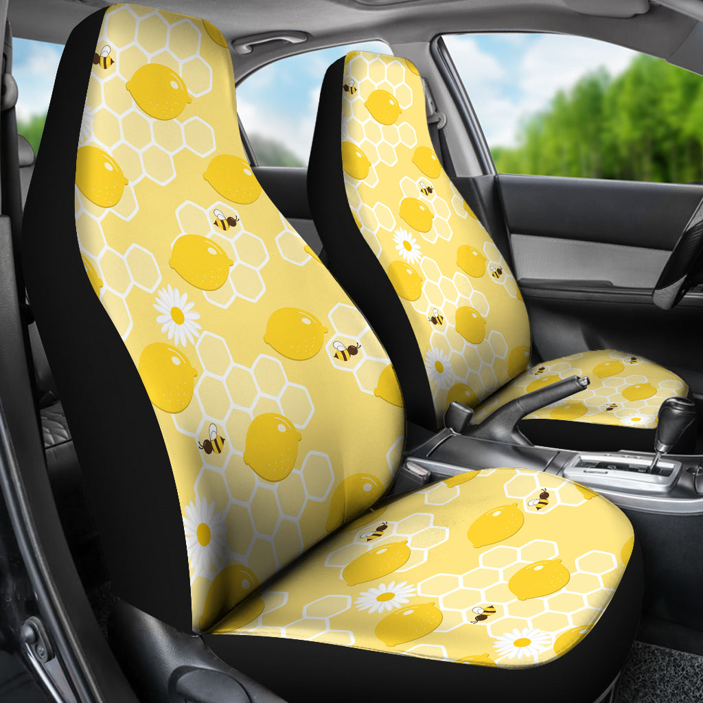 Honey Bee Honeycomb Print Design LKS3010 Car Seat Covers
