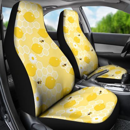 Honey Bee Honeycomb Print Design LKS3010 Car Seat Covers